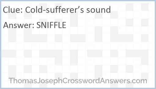 Cold-sufferer’s sound Answer