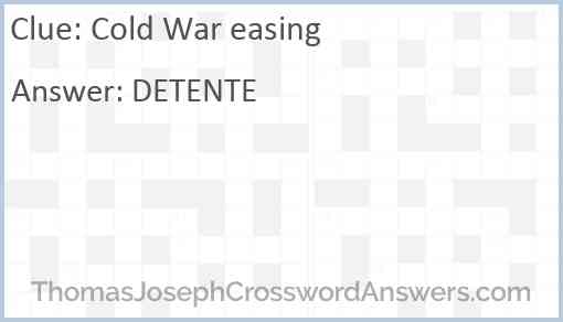 Cold War easing Answer