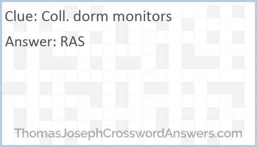 Coll. dorm monitors Answer