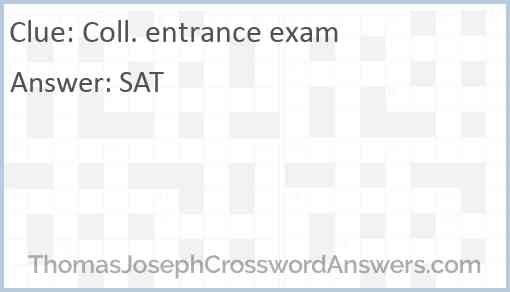 Coll. entrance exam Answer