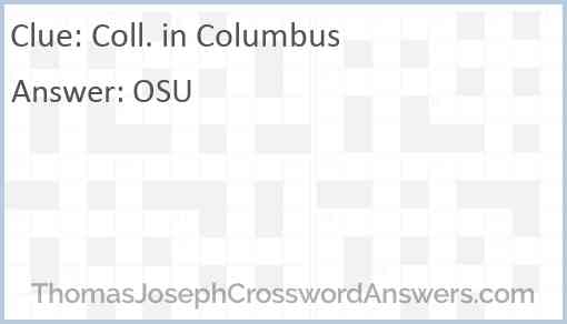 Coll. in Columbus Answer