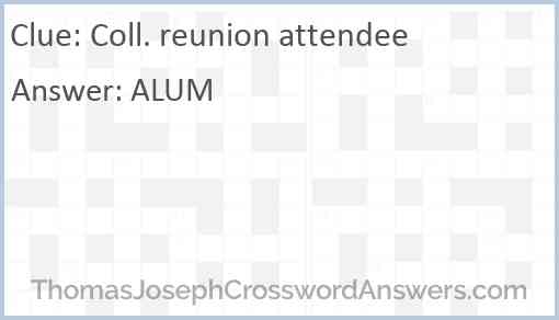 Coll. reunion attendee Answer