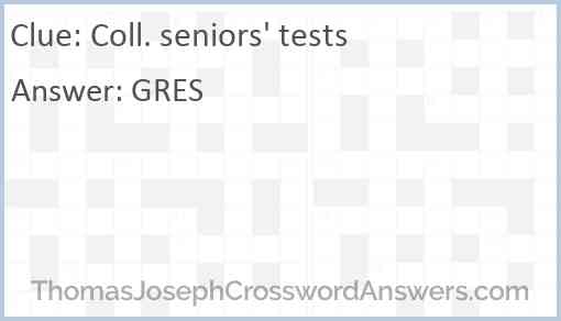 Coll. seniors' tests Answer