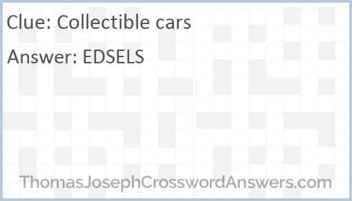 Collectible cars Answer