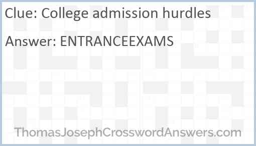 College admission hurdles Answer