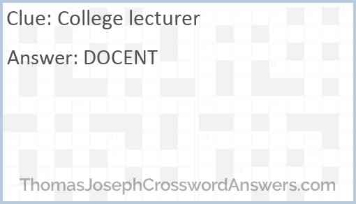 College lecturer Answer