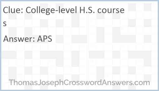 College-level H.S. courses Answer
