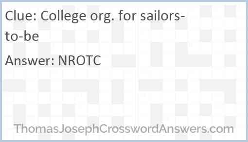 College org. for sailors-to-be Answer