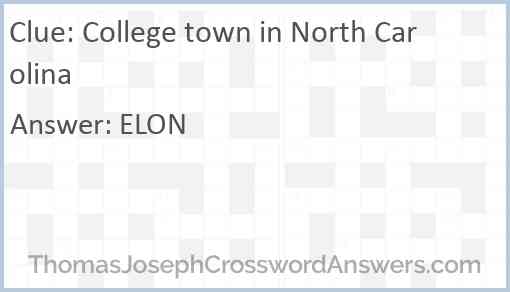 College town in North Carolina Answer