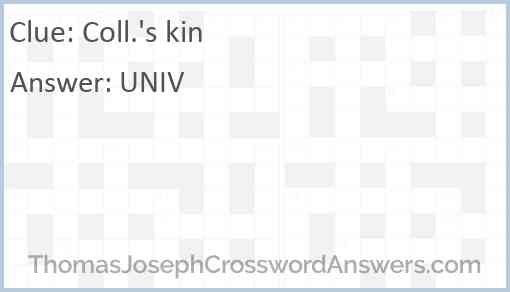 Coll.'s kin Answer