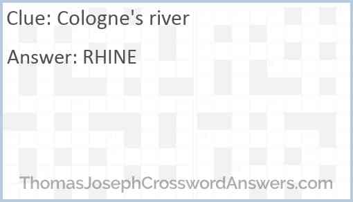 Cologne’s river Answer
