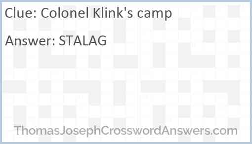 Colonel Klink's camp Answer