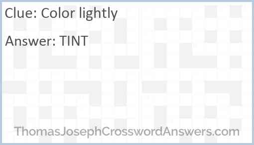 Color lightly Answer