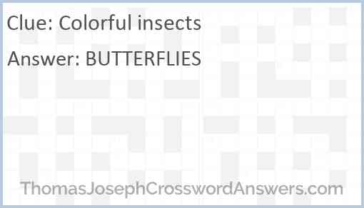 Colorful insects Answer