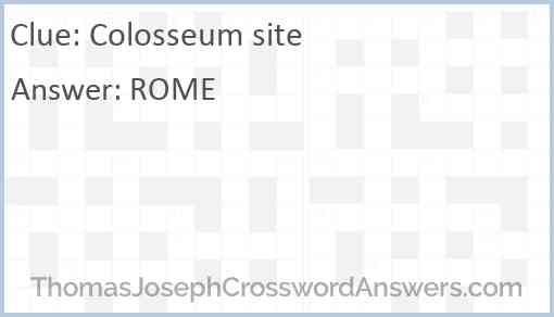 Colosseum site Answer