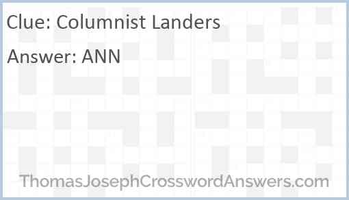 Columnist Landers Answer