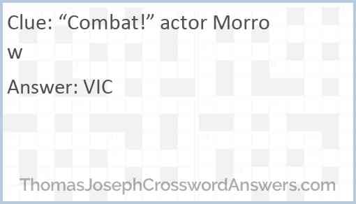 “Combat!” actor Morrow Answer