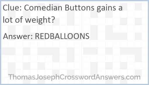 Comedian Buttons gains a lot of weight? Answer