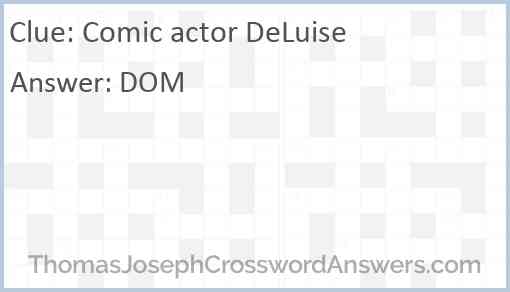 Comic actor DeLuise Answer