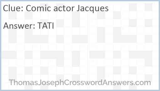 Comic actor Jacques Answer
