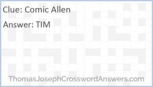 Comic Allen Answer