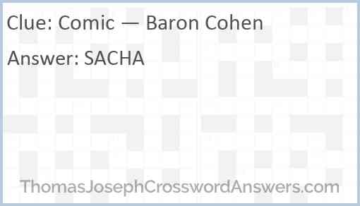 Comic — Baron Cohen Answer