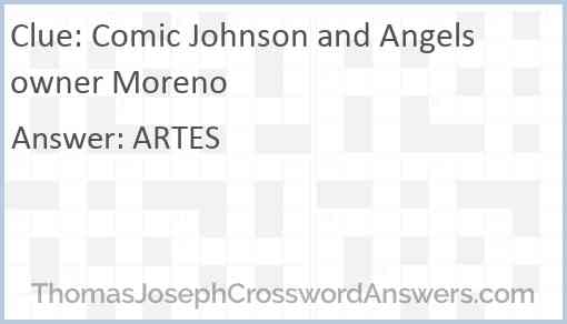 Comic Johnson and Angels owner Moreno Answer