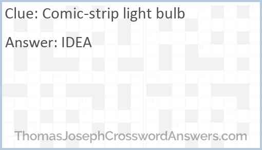 Comic-strip light bulb Answer