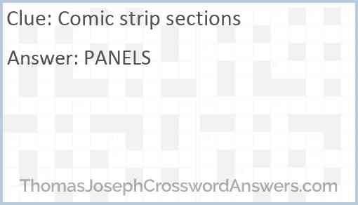 Comic strip sections Answer