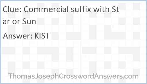 Commercial suffix with Star or Sun Answer