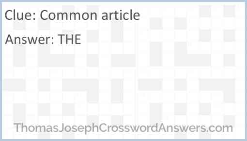 Common article Answer