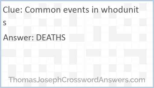 Common events in whodunits crossword clue