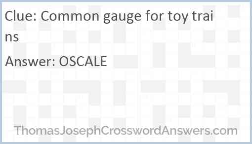 Common gauge for toy trains Answer