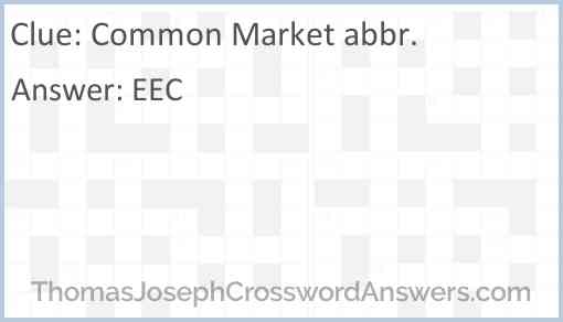 Common Market abbr. Answer