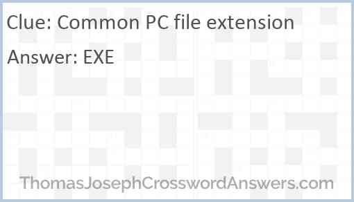 Common PC file extension Answer