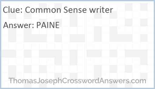 “Common Sense” writer Answer