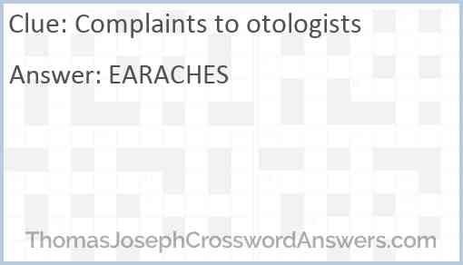Complaints to otologists Answer