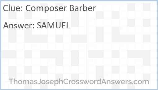 Composer Barber Answer