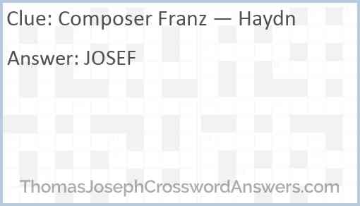 Composer Franz — Haydn Answer