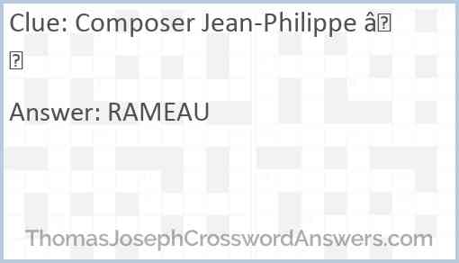 Composer Jean-Philippe — Answer