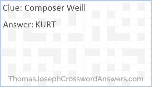 Composer Weill Answer