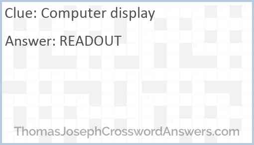 Computer display Answer