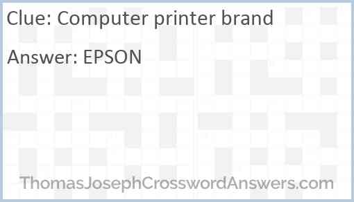 Computer printer brand Answer
