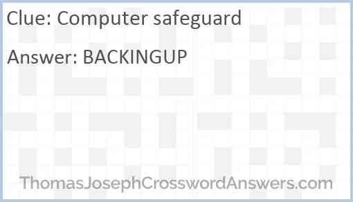 Computer safeguard Answer