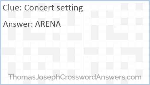 Concert setting Answer