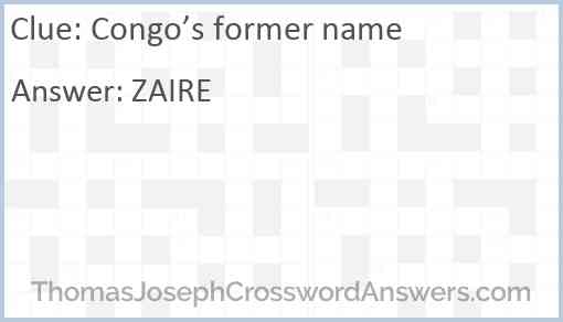 Congo’s former name Answer