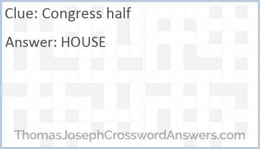 Congress half Answer