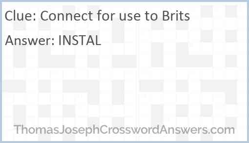 Connect for use to Brits Answer