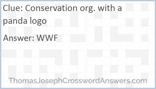 Conservation org. with a panda logo Answer