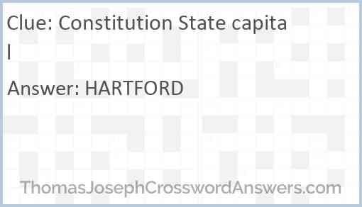 Constitution State capital Answer